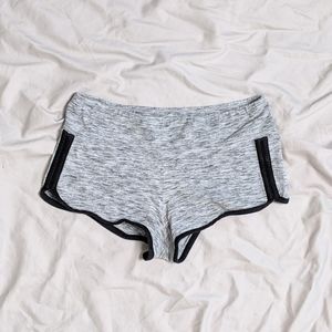 Aritzia Grey Short Shorts Black Detail